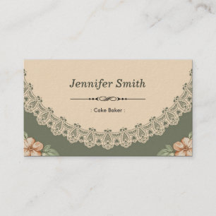 Cake Baker - Vintage Chic Floral Business Card
