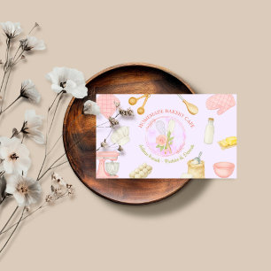 Cake Bakery Catering Popular Blush lilac Floral  Business Card