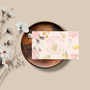 Cake Bakery Catering Popular Blush Pink Floral  Business Card