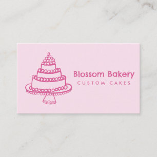 Cake Bakery Dessert Catering CUSTOM QR Hand-drawn Business Card