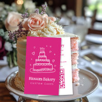 Cake Bakery Dessert Catering CUSTOM QR Hand-drawn