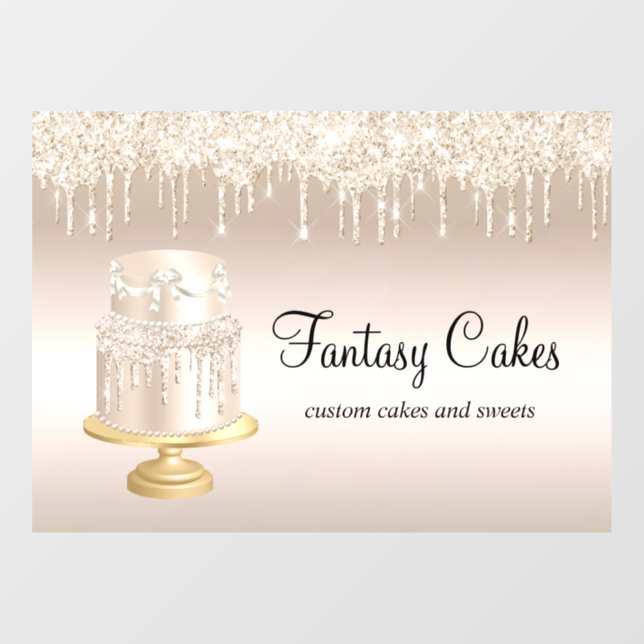 Cake Bakery Gold Glitter Drips (Sheet)