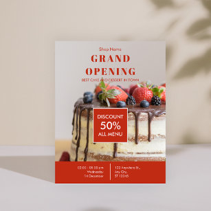 Cake Bakery Shop Business Grand Opening Flyer