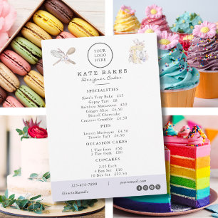 Cake Bakery Your Own Logo Cafe Menu Price List