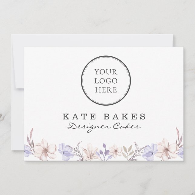 Cake Baking Chef Floral Watercolor Business Card (Front)