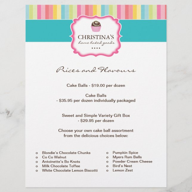Cake Ball Price List Flyer (Front)