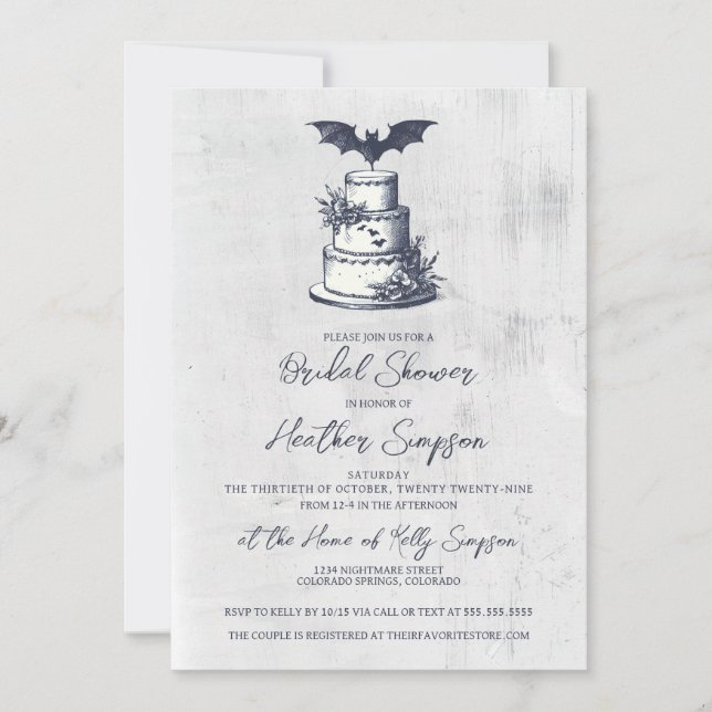 Cake Bat Bridal Shower Invitation (Front)