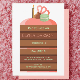 Cake Birthday girl Invitation