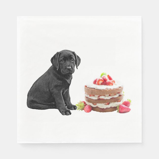 Cake - Black Lab Napkin (Front)