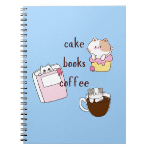 Cake Books Coffee Notebook