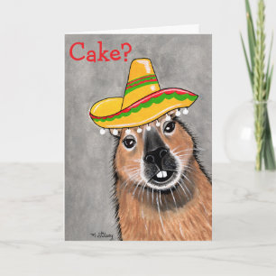 Cake? Capybara Birthday Celebration Greeting Card