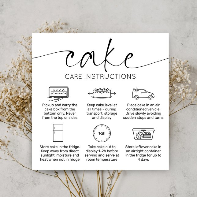 Cake Care Thank You Card Elegant Script Minimal (Creator Uploaded)