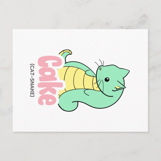 Cake (Cat +Snake) Postcard (Front)