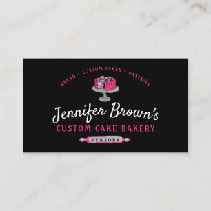 Cake Catering Minimal Bakery Pastry Chef Business Card