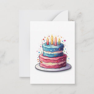 Cake, colourful cake design card