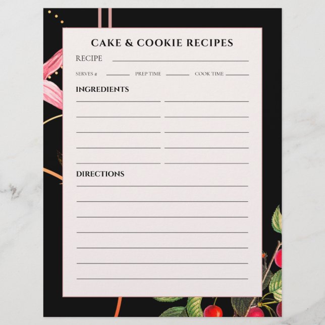 Cake & Cookie Recipe | Black Botanical Cherries (Front)