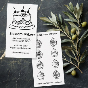 Cake Cupcake Bakery Dessert Catering Rewards Loyalty Card