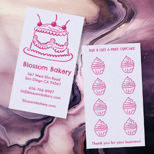 Cake Cupcake Bakery Dessert Catering Rewards  Loyalty Card