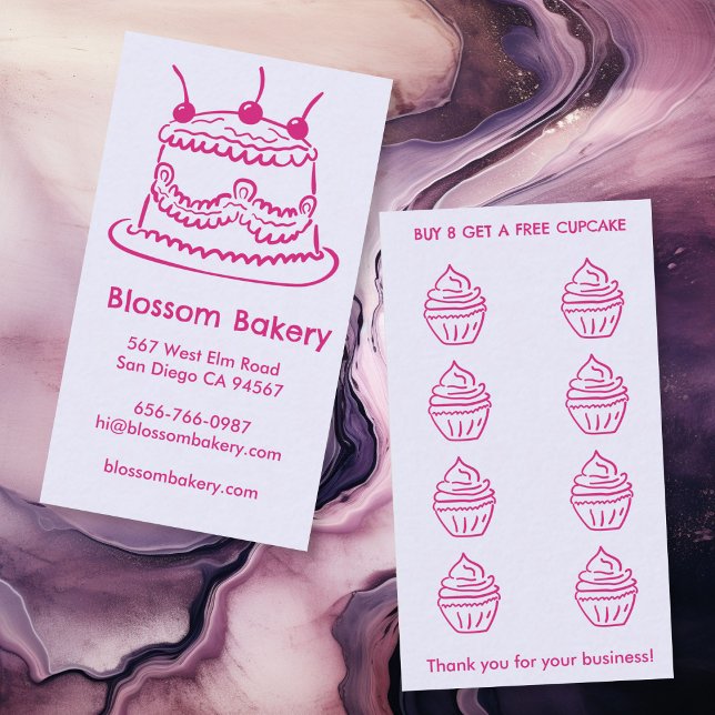 Cake Cupcake Bakery Dessert Catering Rewards  Loyalty Card (Cake Cupcake Bakery Dessert Catering Rewards Loyalty Card
)
