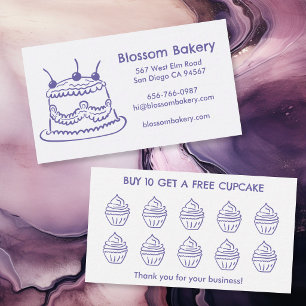 Cake Cupcake Bakery Dessert Catering Rewards Loyalty Card