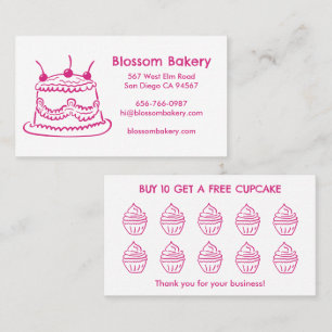 Cake Cupcake Bakery Dessert Catering Rewards Loyalty Card