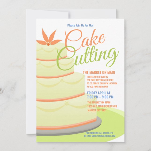 Cake Cutting Celebration | Company Event Invitation (Front)