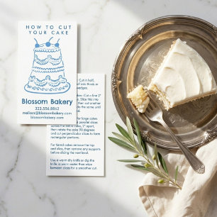 Cake Cutting Instructions Bakery Dessert Wedding  Business Card