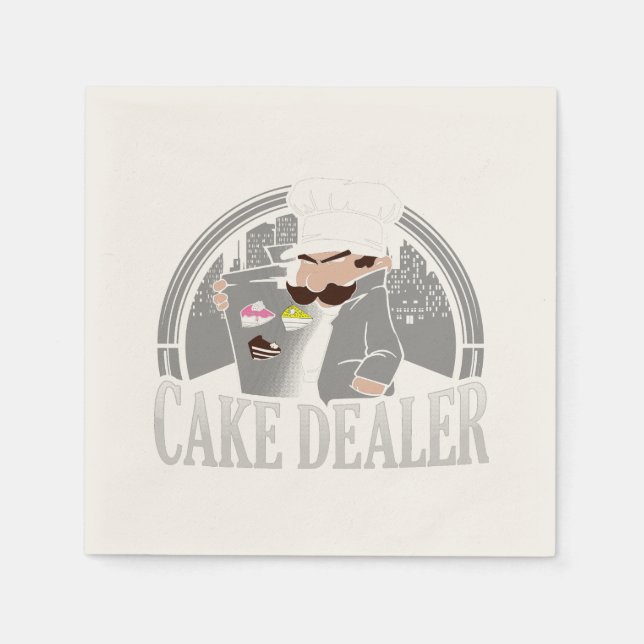 Cake Dealer Funny Bakery Owner Paper Napkin (Front)
