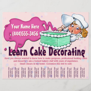 Cake Decorating. Baking. Classes. Lessons Flyer