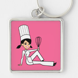 Cake Decorator Baker Custom Keychain