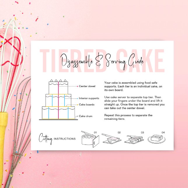 Cake Disassemble & Serving Guide Blush Pink Bakery Thank You Card (Creator Uploaded)