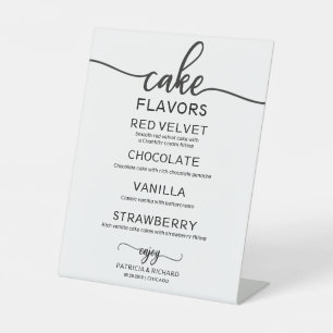 Cake Flavours Black And White Calligraphy Sign