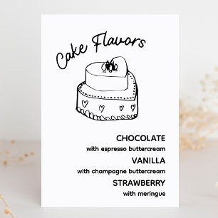 Cake Flavours Modern Minimalist Wedding Sign 
