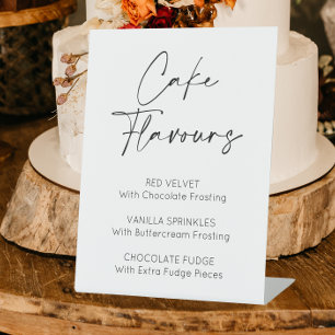 Cake Flavours Wedding Events Pedestal Sign