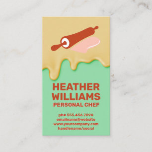 Cake Frosting Rolling Pin Logo Business Card