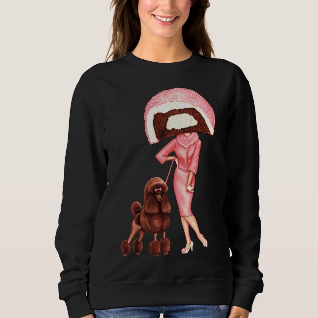 Cake Head Snow Cake Poodle Pin Up Sweatshirt (Front)