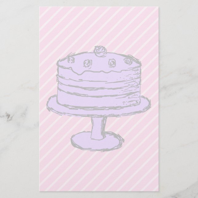 Cake in Light Purple on Pink. (Front)