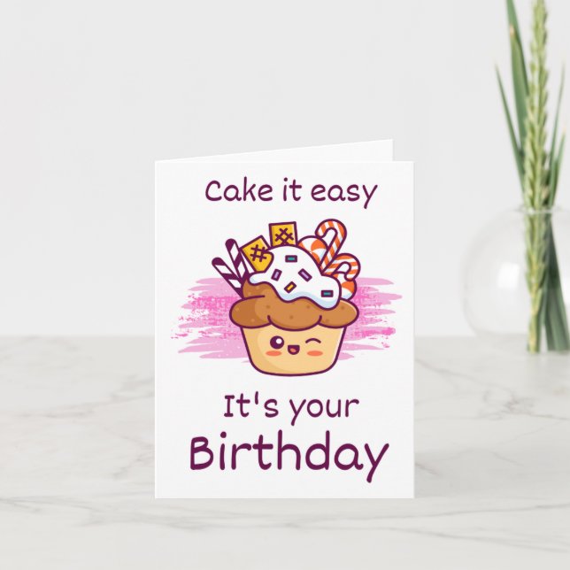 Cake It Easy Puns Birthday Card (Front)