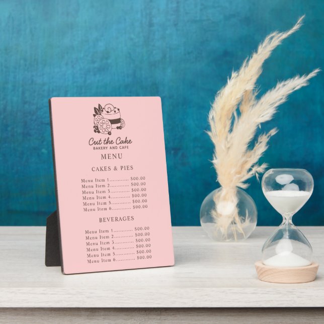 Cake Logo Bakery Business Price Menu Plaque (Side)