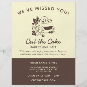 Cake Logo Bakery Business Reopening Flyer