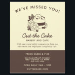 Cake Logo Bakery Business Reopening Flyer<br><div class="desc">Cake Logo Bakery Business Reopening Flyer. This design features an elegant cake logo on a yellow background. Perfect for bakeries,  cake and pastry shops,  cafes,  caterers,  restaurants or any food service related business reopening amid the covid 19 coronavirus pandemic.</div>