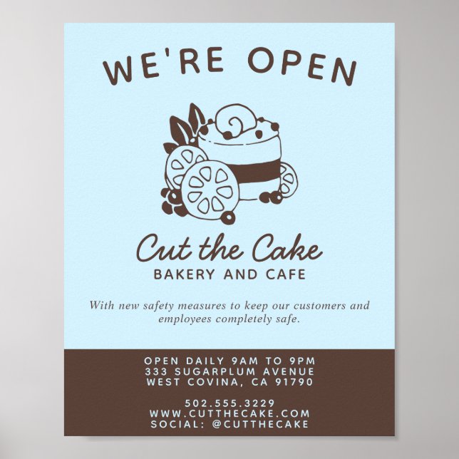 Cake Logo Bakery Business Reopening Poster (Front)