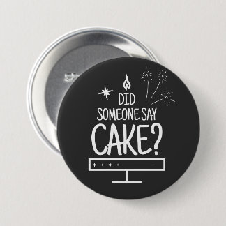 Cake Lover Quote Minimal White Typography Black 7.5 Cm Round Badge