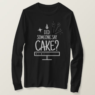 Cake Lover Quote Minimal White Typography Black T-Shirt