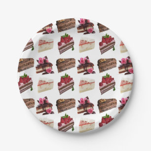 Cake Lovers Delicious Desserts Pattern Paper Plate