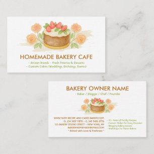 Cake Maker Cookies Wedding Birthday Bakery Cafes Business Card