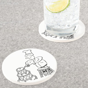 Cake Maker Decorating Giant Cake Coaster