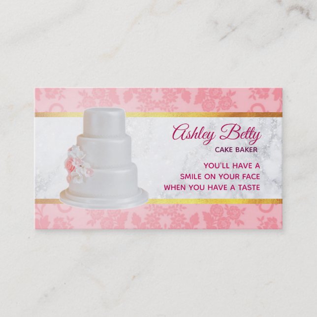 Cake maker Slogans Business Cards (Front)