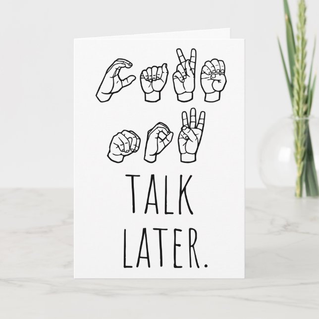 Cake Now, Talk Later – ASL Birthday Card (Front)