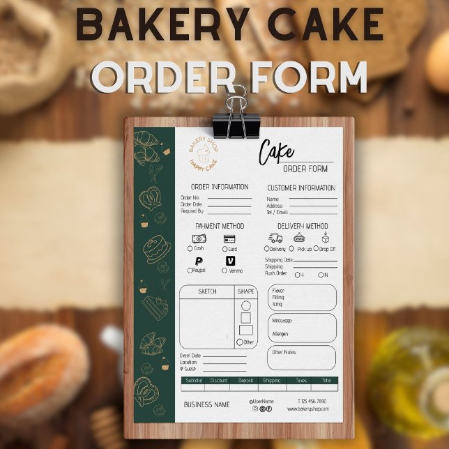 Cake Order Form Bakery Small Business Wedding Cake (Cake Order Form Bakery Small Business Wedding Cake)